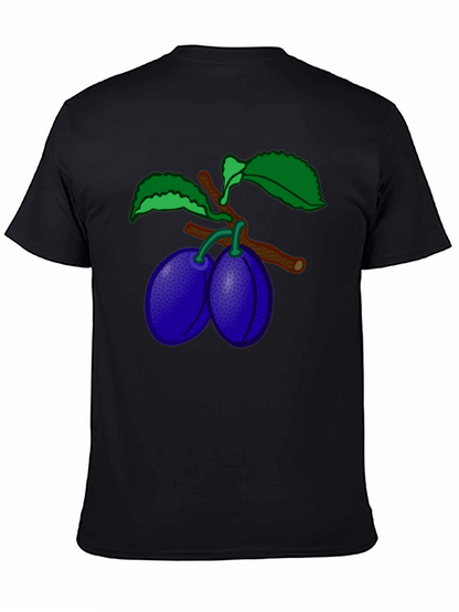 Plum Branch Graphic Black T-Shirt