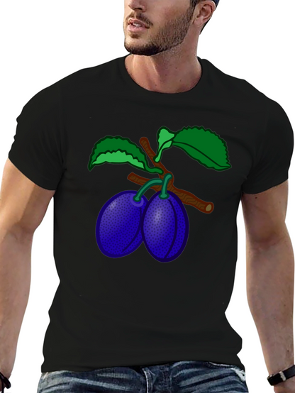 Plum Branch Graphic Black T-Shirt