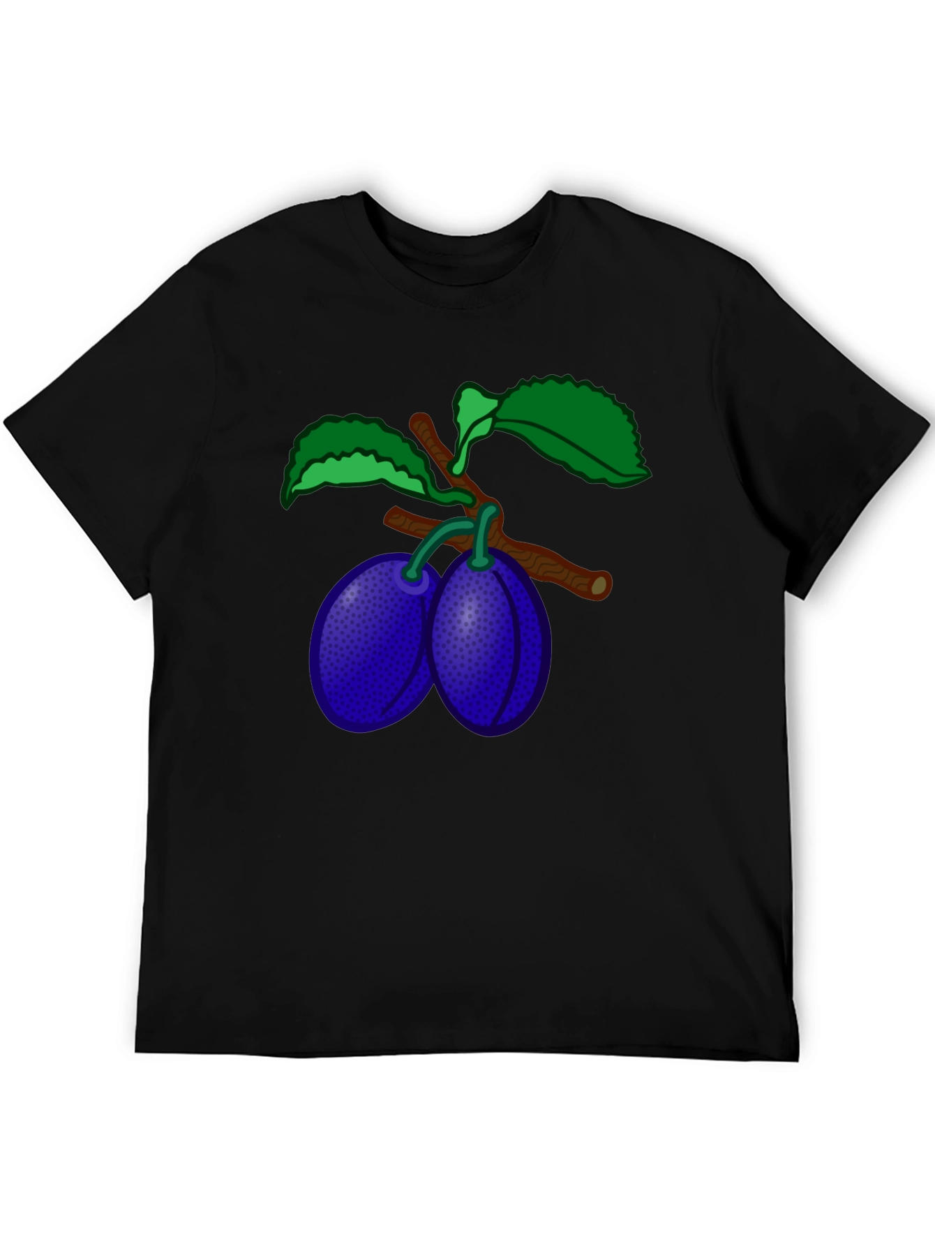 Plum Branch Graphic Black T-Shirt