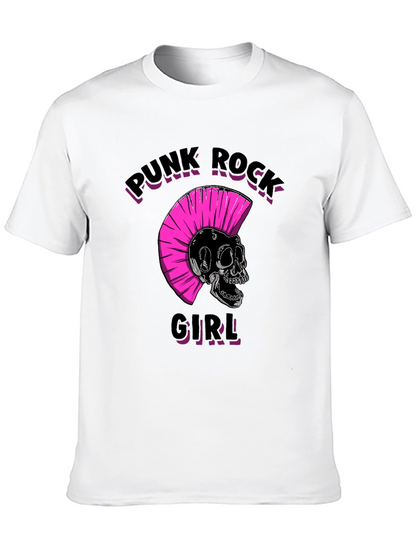 Punk Rock Girl Graphic Tee - Black Unisex T-Shirt