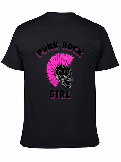 Punk Rock Girl Graphic Tee - Black Unisex T-Shirt
