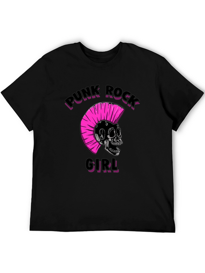 Punk Rock Girl Graphic Tee - Black Unisex T-Shirt