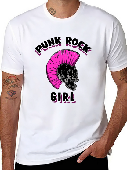 Punk Rock Girl Graphic Tee - Black Unisex T-Shirt