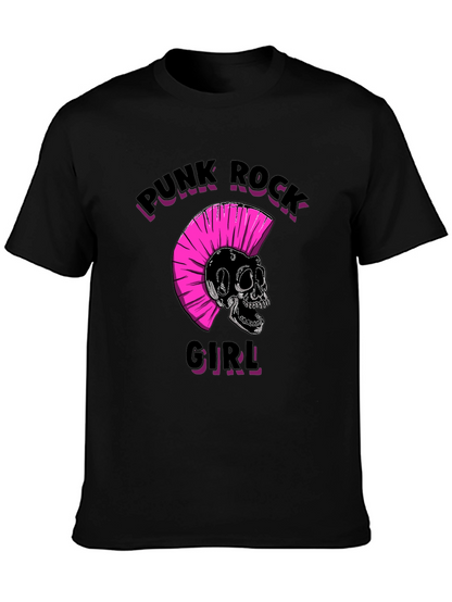 Punk Rock Girl Graphic Tee - Black Unisex T-Shirt