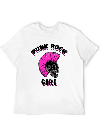 Punk Rock Girl Graphic Tee - Black Unisex T-Shirt