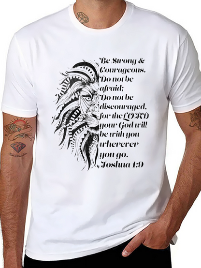 Lion & Scripture Graphic Black T-Shirt