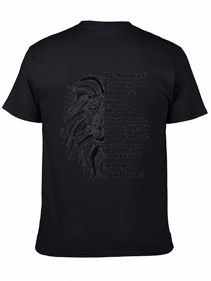 Lion & Scripture Graphic Black T-Shirt