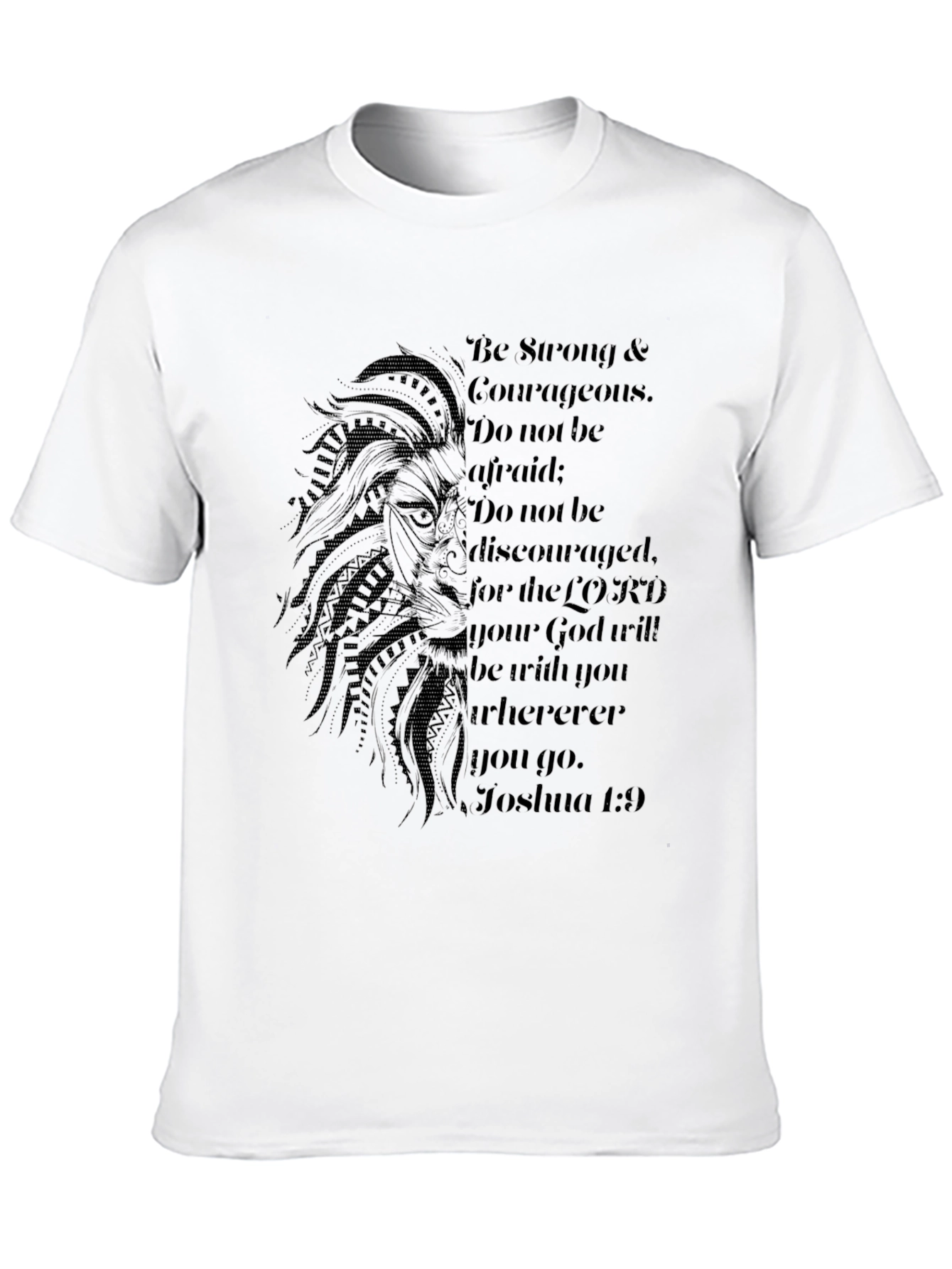Lion & Scripture Graphic Black T-Shirt