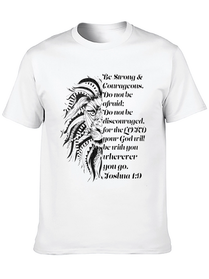 Lion & Scripture Graphic Black T-Shirt