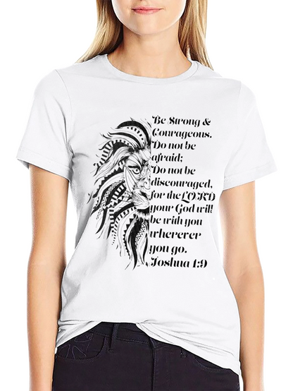 Lion & Scripture Graphic Black T-Shirt