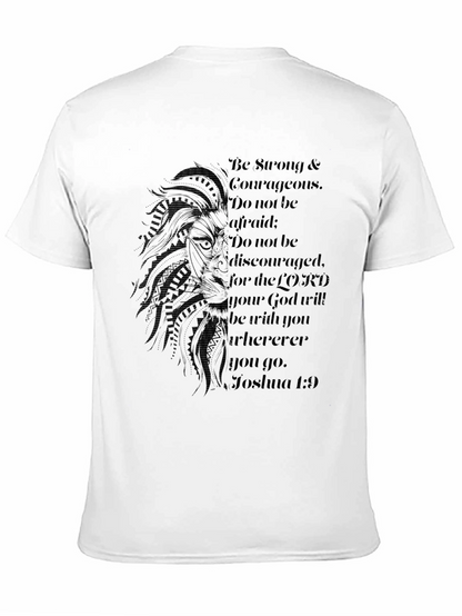 Lion & Scripture Graphic Black T-Shirt