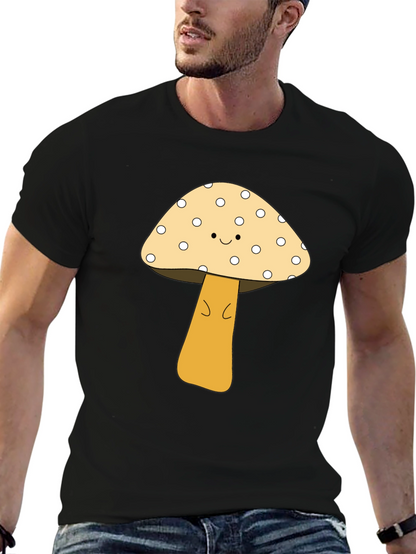 Cute Mushroom Graphic Tee - Unisex Black T-Shirt