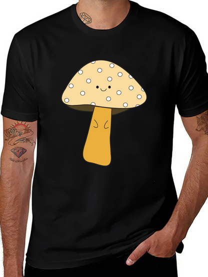 Cute Mushroom Graphic Tee - Unisex Black T-Shirt