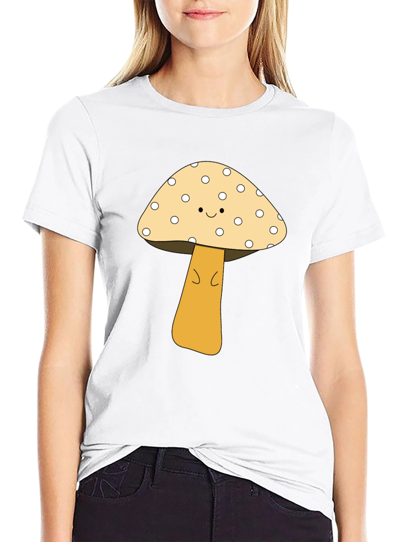 Cute Mushroom Graphic Tee - Unisex Black T-Shirt