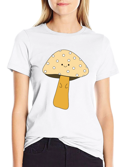 Cute Mushroom Graphic Tee - Unisex Black T-Shirt