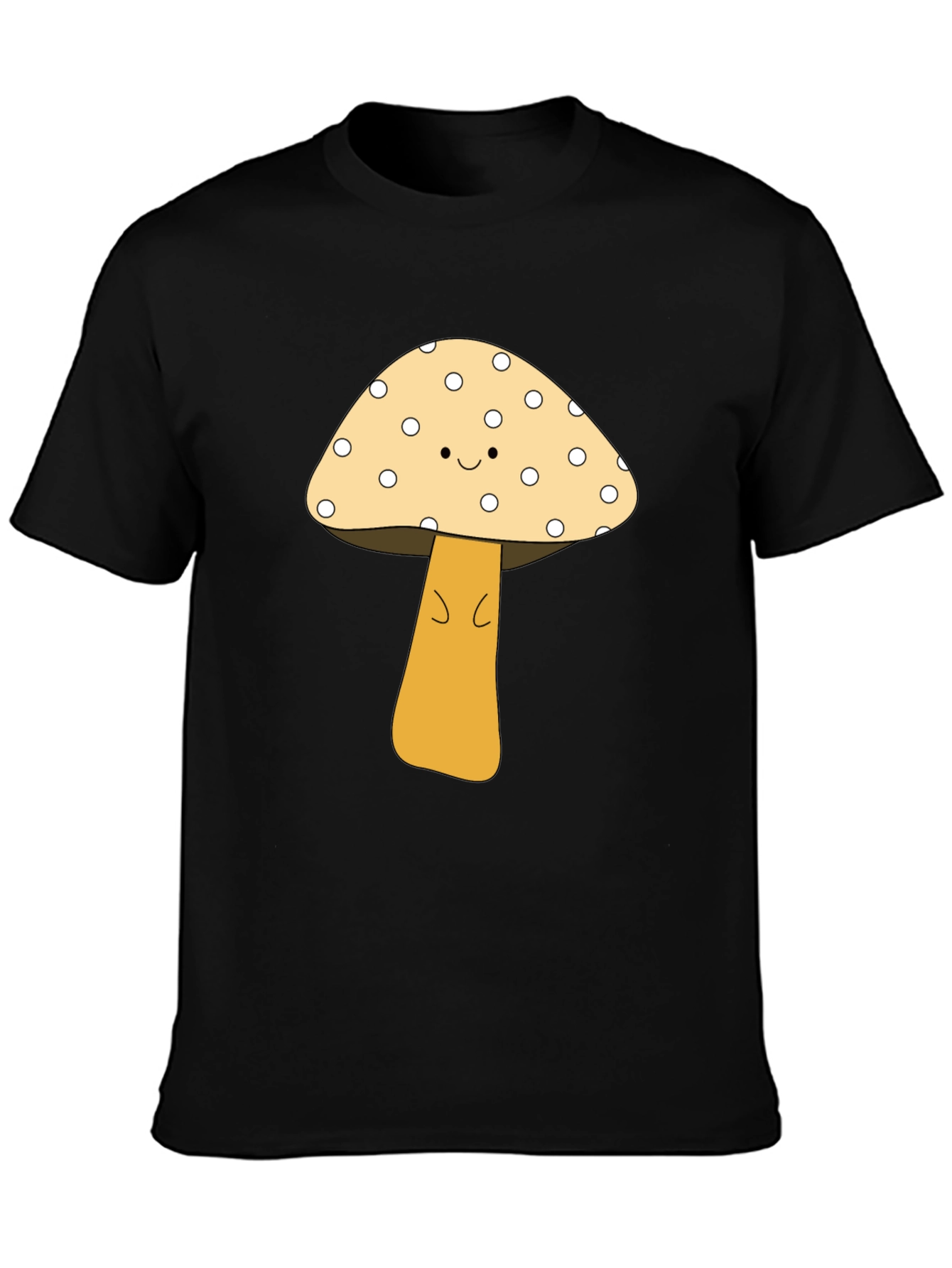 Cute Mushroom Graphic Tee - Unisex Black T-Shirt