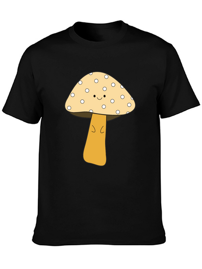 Cute Mushroom Graphic Tee - Unisex Black T-Shirt