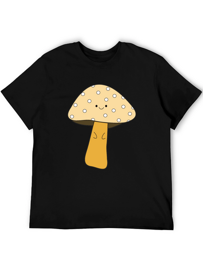 Cute Mushroom Graphic Tee - Unisex Black T-Shirt