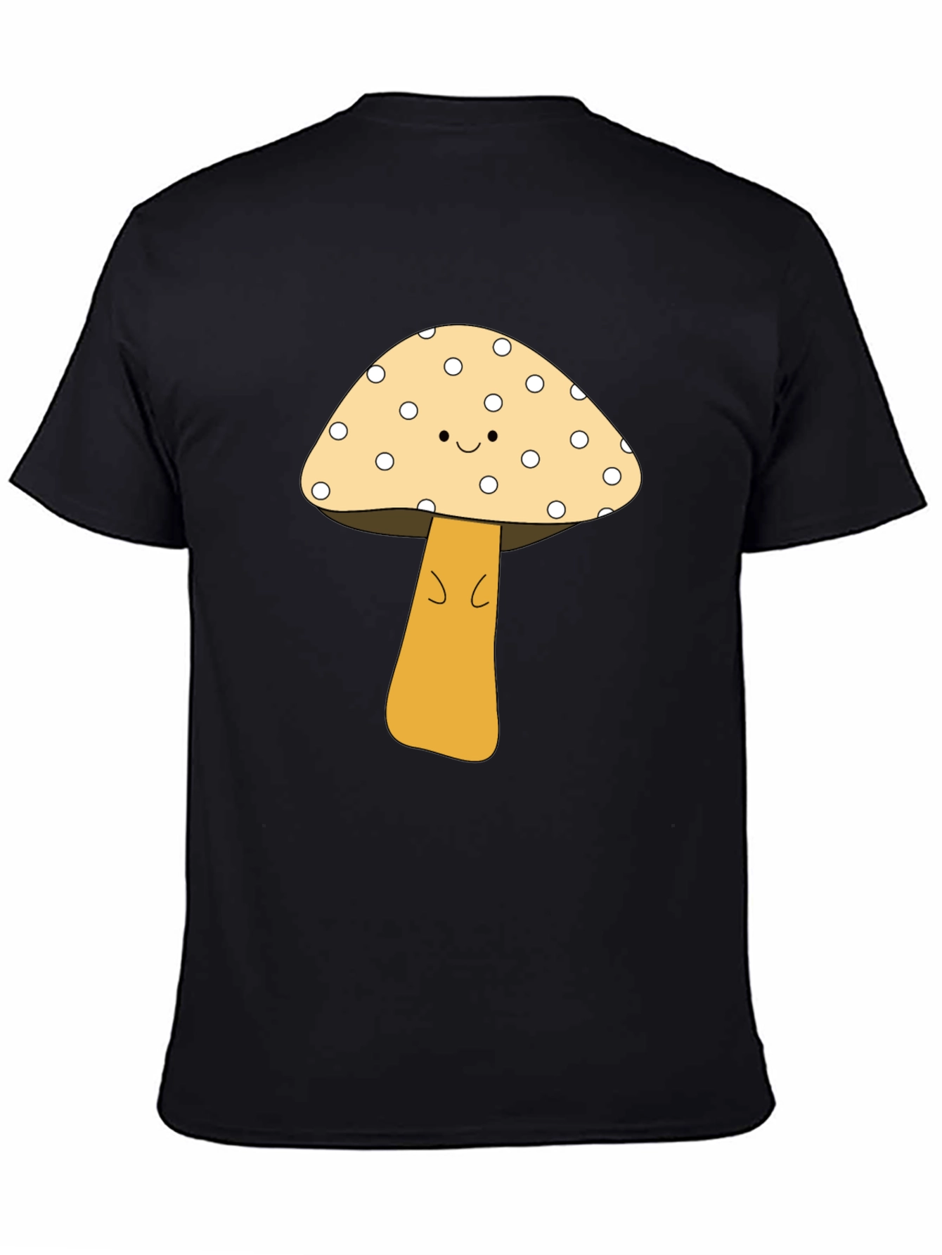 Cute Mushroom Graphic Tee - Unisex Black T-Shirt