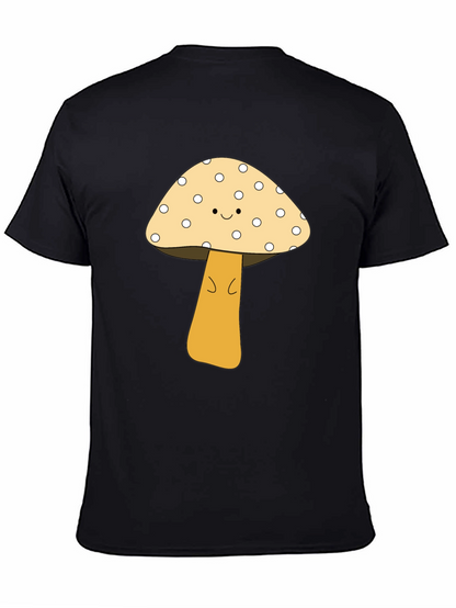 Cute Mushroom Graphic Tee - Unisex Black T-Shirt
