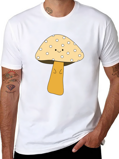 Cute Mushroom Graphic Tee - Unisex Black T-Shirt