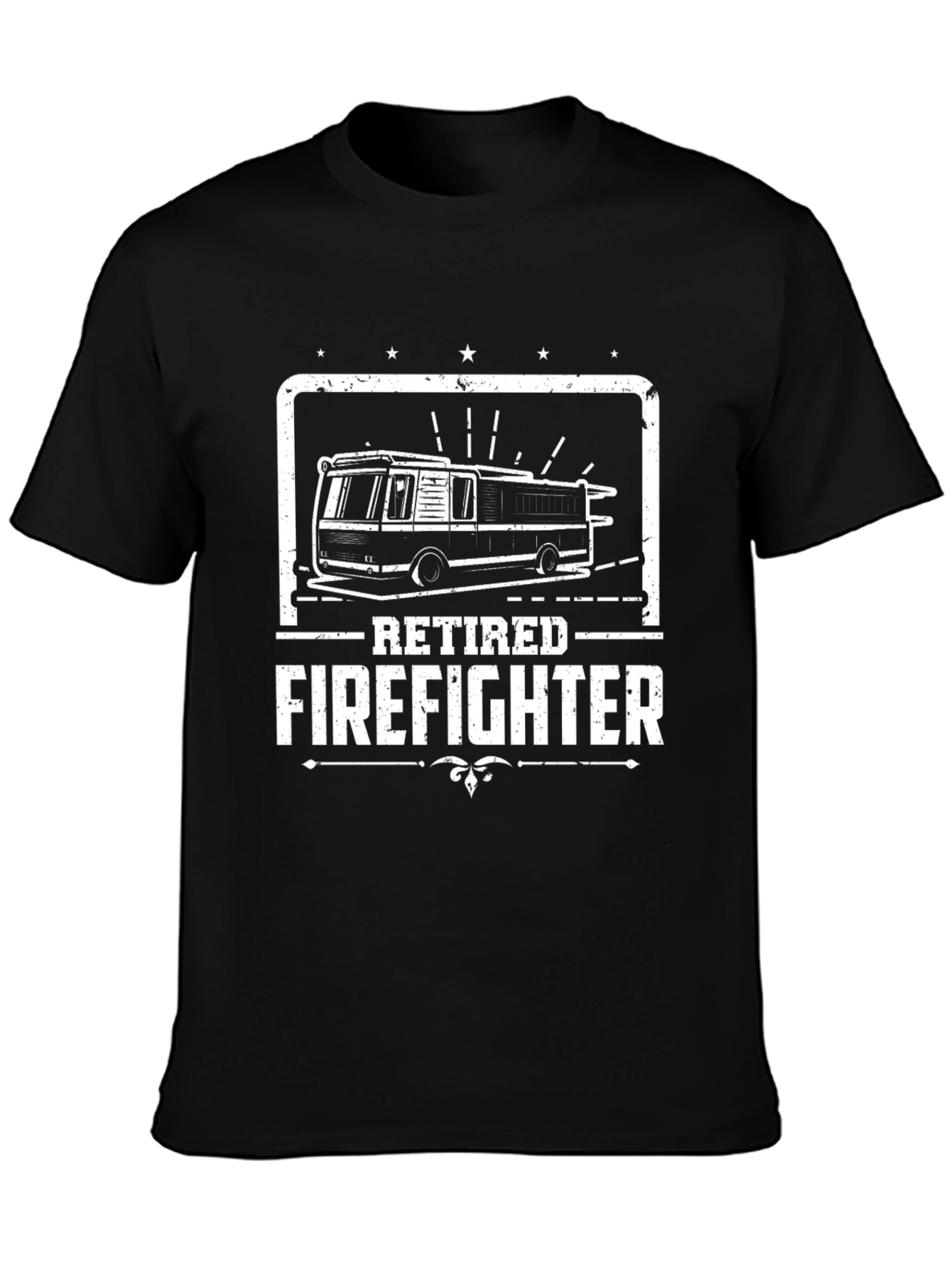 Retired Firefighter Graphic Tee - Black
