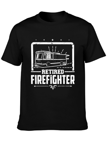 Retired Firefighter Graphic Tee - Black