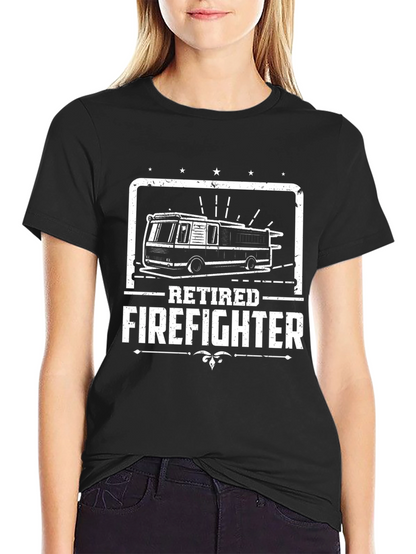 Retired Firefighter Graphic Tee - Black
