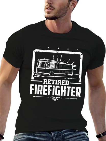 Retired Firefighter Graphic Tee - Black