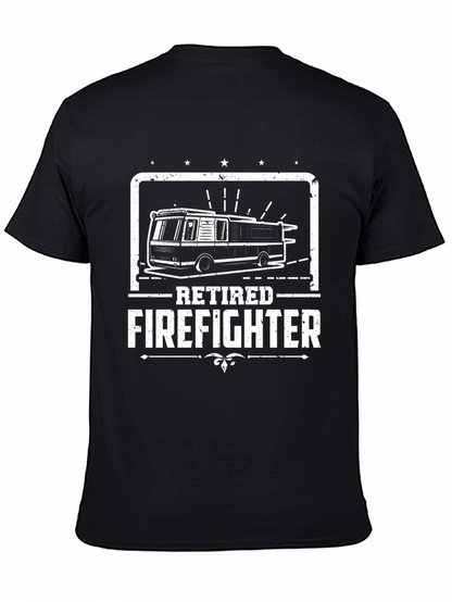 Retired Firefighter Graphic Tee - Black
