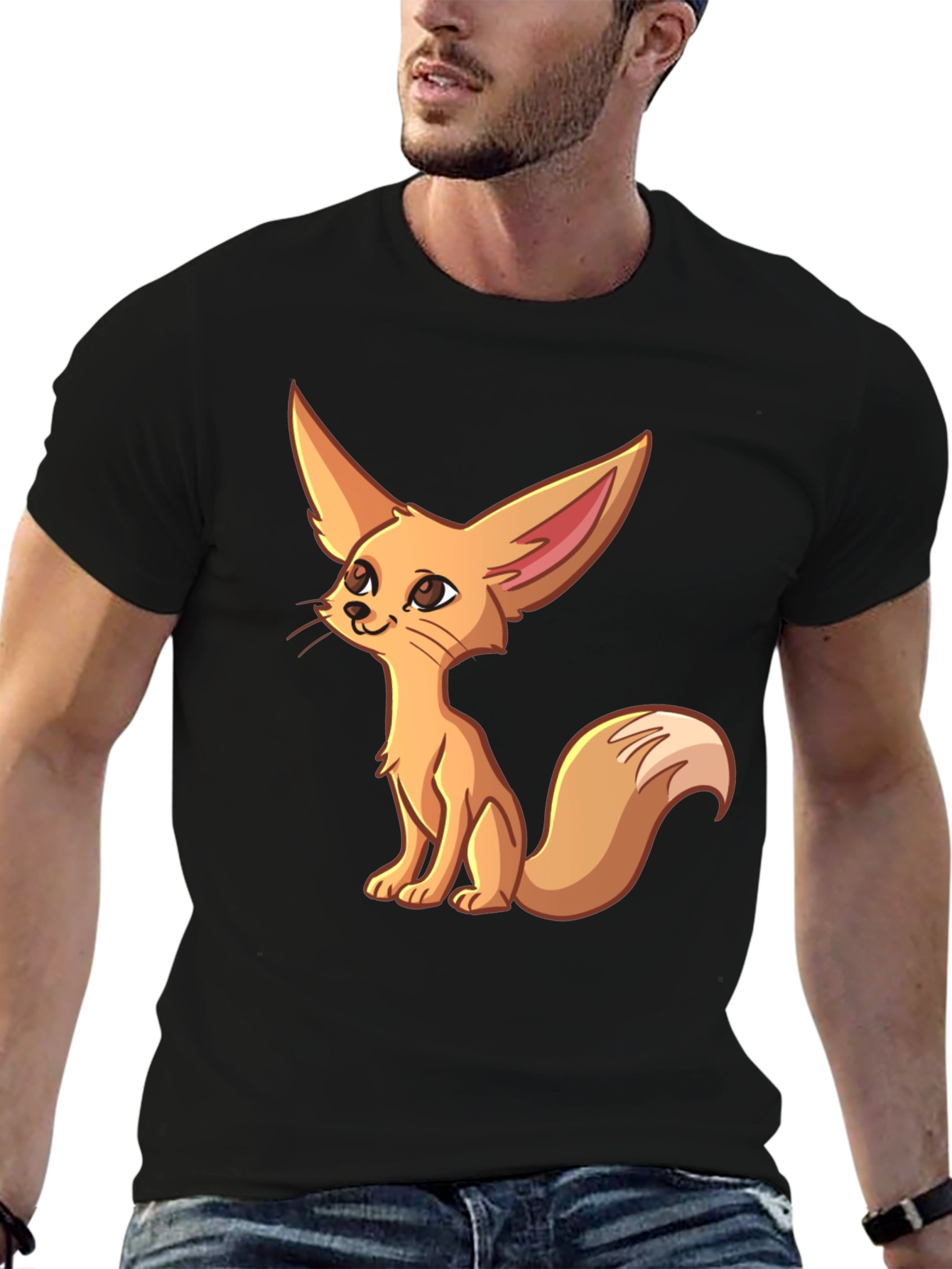 Cute Fennec Fox Graphic T-Shirt - Unique Cartoon Design