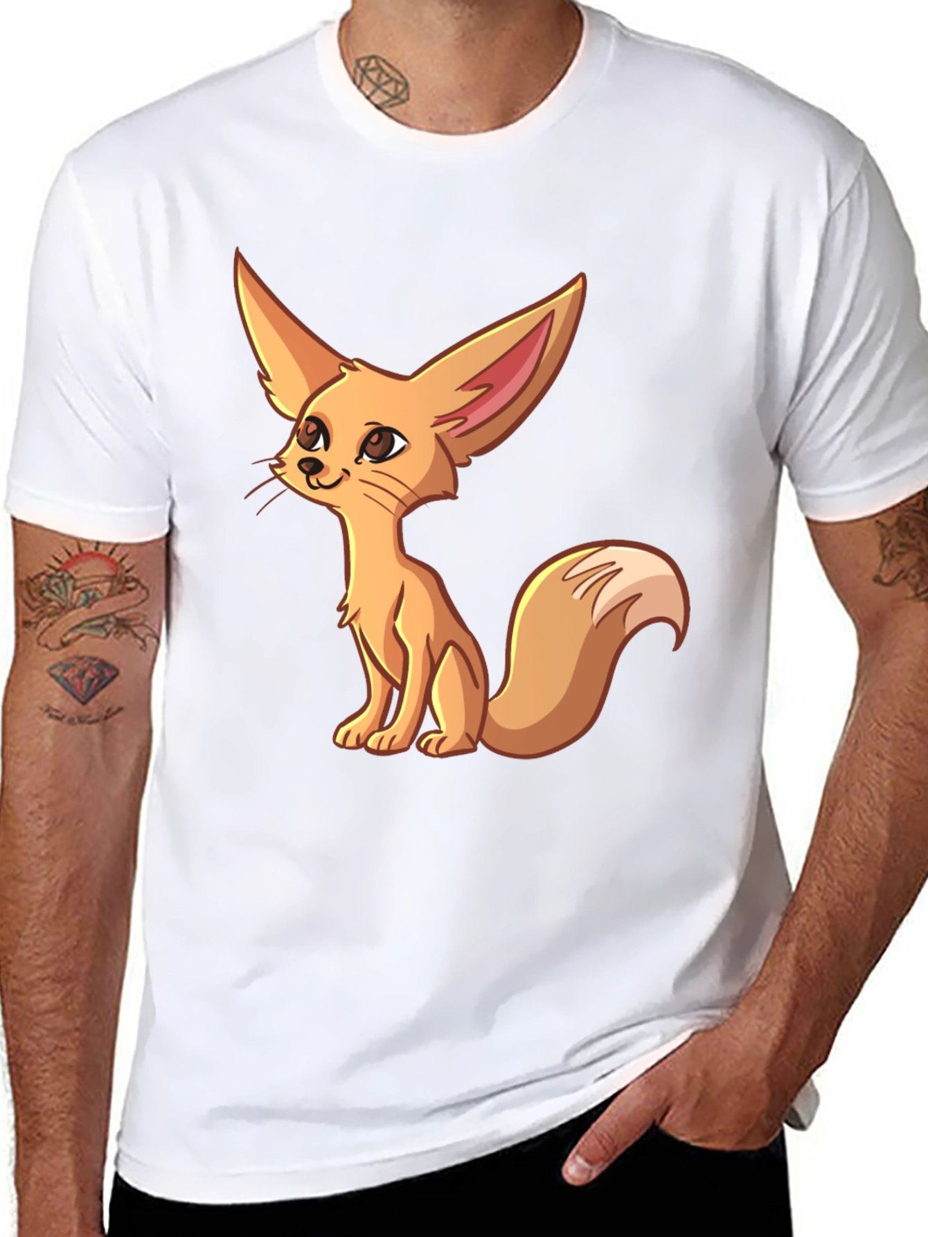 Cute Fennec Fox Graphic T-Shirt - Unique Cartoon Design