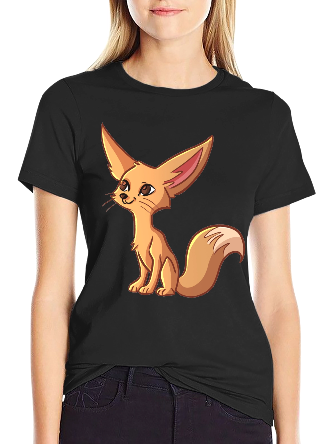 Cute Fennec Fox Graphic T-Shirt - Unique Cartoon Design