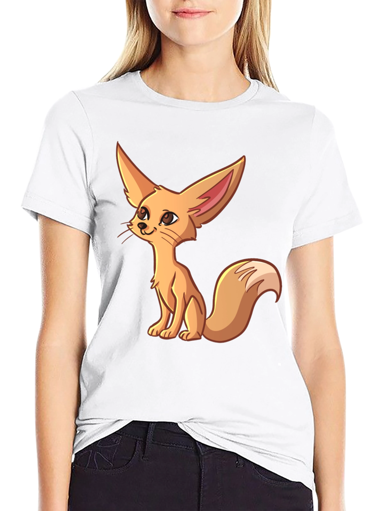 Cute Fennec Fox Graphic T-Shirt - Unique Cartoon Design