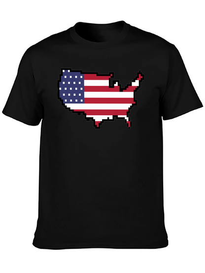 USA Pixel Flag Map T-Shirt
