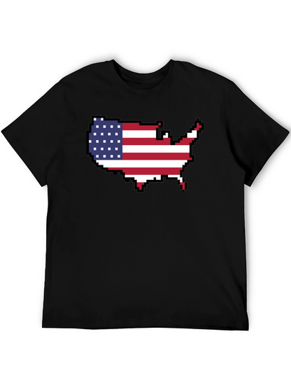 USA Pixel Flag Map T-Shirt