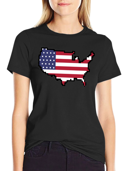 USA Pixel Flag Map T-Shirt