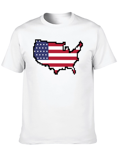 USA Pixel Flag Map T-Shirt