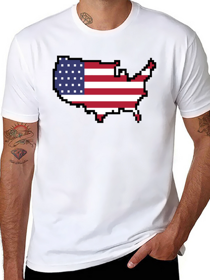 USA Pixel Flag Map T-Shirt