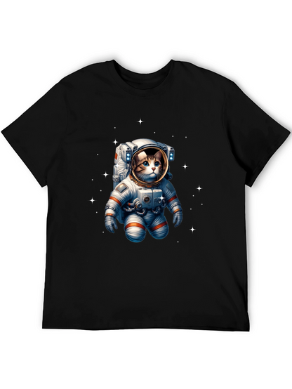 Astronaut Cat Graphic Tee - Space Kitty T-Shirt