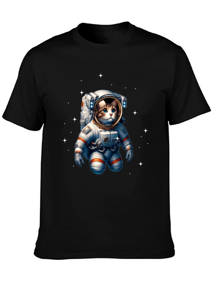 Astronaut Cat Graphic Tee - Space Kitty T-Shirt