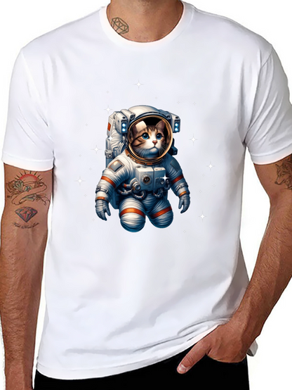 Astronaut Cat Graphic Tee - Space Kitty T-Shirt