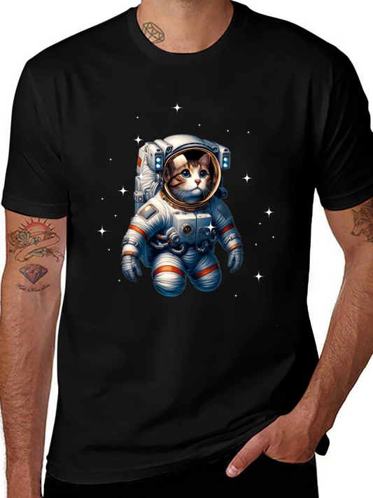 Astronaut Cat Graphic Tee - Space Kitty T-Shirt