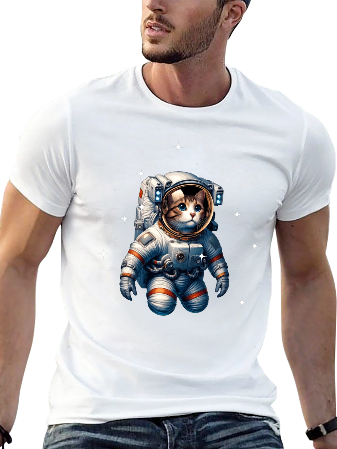 Astronaut Cat Graphic Tee - Space Kitty T-Shirt