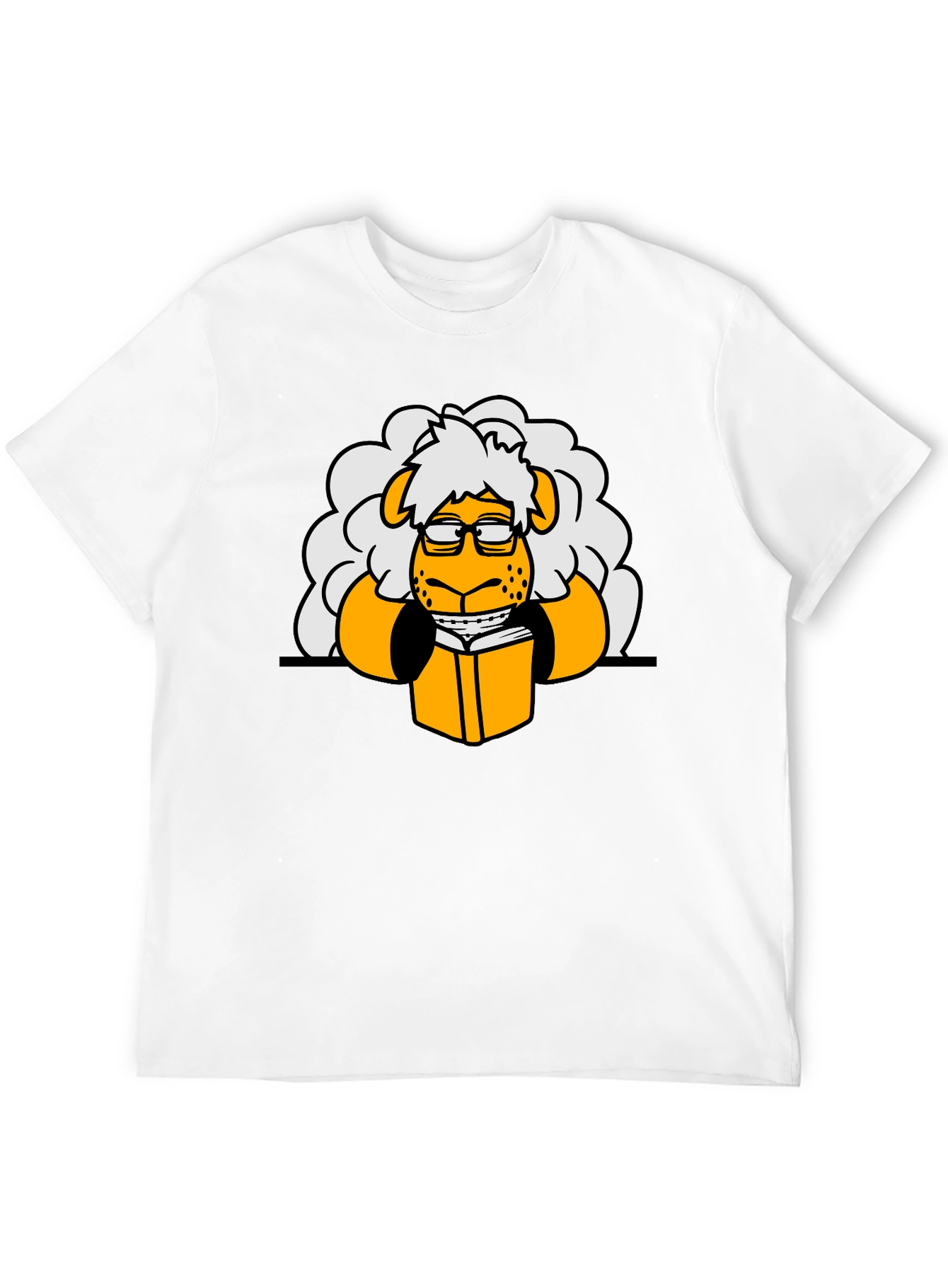 Nerdy Sheep Reading Book Graphic T-Shirt