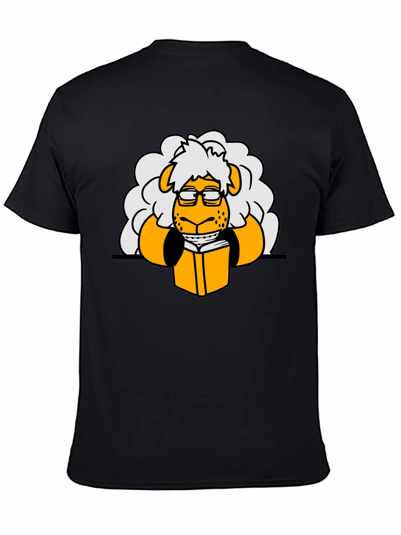 Nerdy Sheep Reading Book Graphic T-Shirt