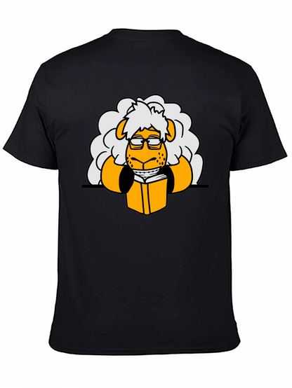 Nerdy Sheep Reading Book Graphic T-Shirt