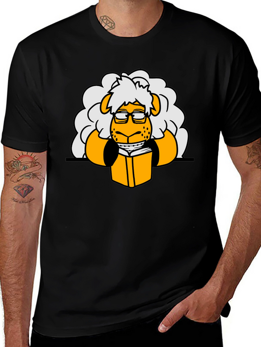 Nerdy Sheep Reading Book Graphic T-Shirt