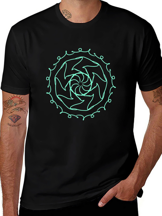Abstract Swirl Graphic Tee - Stylish Black T-Shirt