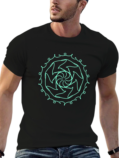 Abstract Swirl Graphic Tee - Stylish Black T-Shirt